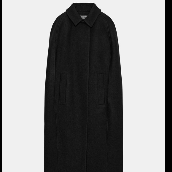 ZARA ZW Collection Limited Edition Wool Cape Coat SOLD OUT Discontinued Rare - Picture 4 of 4